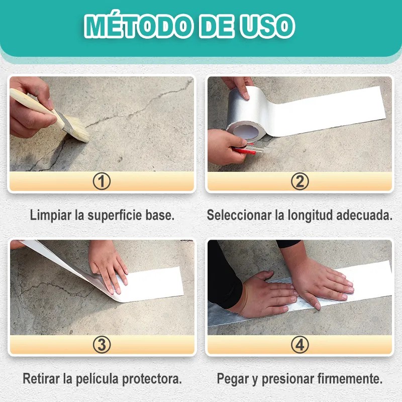 Cinta Adhesiva Aluminio Butilo Impermeable Con Cuchillo 10m