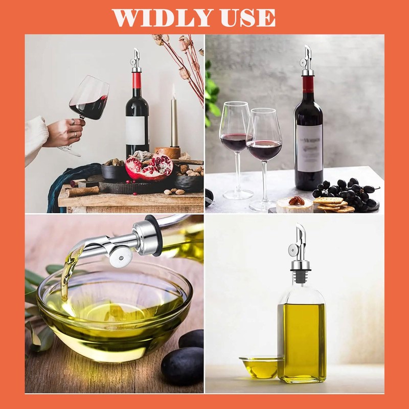 2 beccucci per olio, versatore per bottiglie, versatore per bottiglie