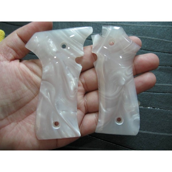 New Grip for Llama 380 ACP Pistol Grips, White Pearl Color Polymer Resin, Thai Handmade and Ship from Thailand