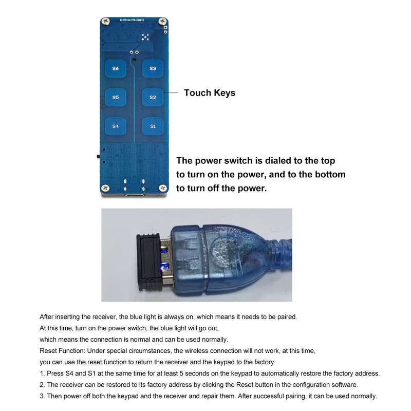 Air Fly Mouse Module 6 Keys PCB Accurate 2.4G Connection