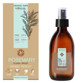 Organic Rosemary Flower Water - Organic Rosemary Hydrolate Rosemary Oily Skin Facial Toner Hair Water Astrringent Cleansing - 250 ml