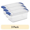 Sterilite (3 pack) 7 Quart Latch Box, Clear Plastic Storage