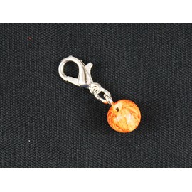 Miniblings Apple Charm Zipper Pull Kawaii Fruit 3D Mini – Handmade Fashion Jewellery I Silver-Plated Pendant Charm Bracelet – Pendant for Bracelet, 8 mm, Metal, No Gemstone