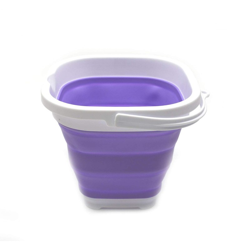 SAMMART Set of 2-2.6L Super Mini Sqare Collapsible Plastic Bucket