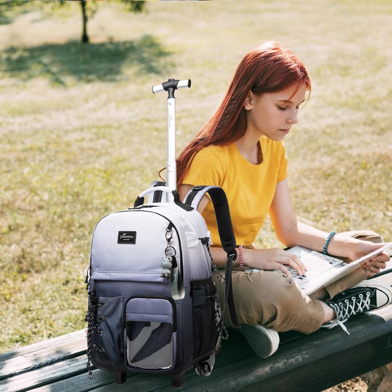 Oruiji Rolling Backpack for School Backpack with Wheels for Teens