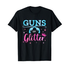 Gender reveal guns or glitter matching baby party T-Shirt