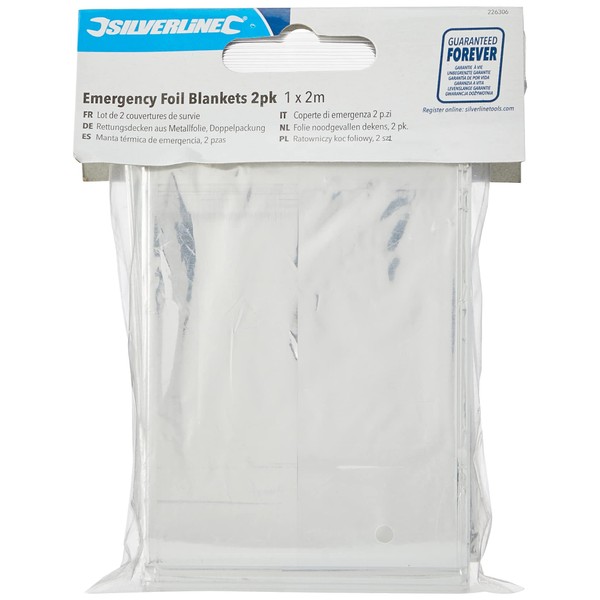 Silverline 226306 Emergency Foil Blankets Set of 2