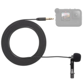 Movo Lavalier Microphone for GoPro - Compatible with GoPro, Hero 12 Hero11, Hero10, Hero9 Black, GoPro Media Mod, & GoPro Pro 3.5mm Mic Adapter - GoPro Lapel Mic with 6ft Cable, Metal Clip, Windscreen