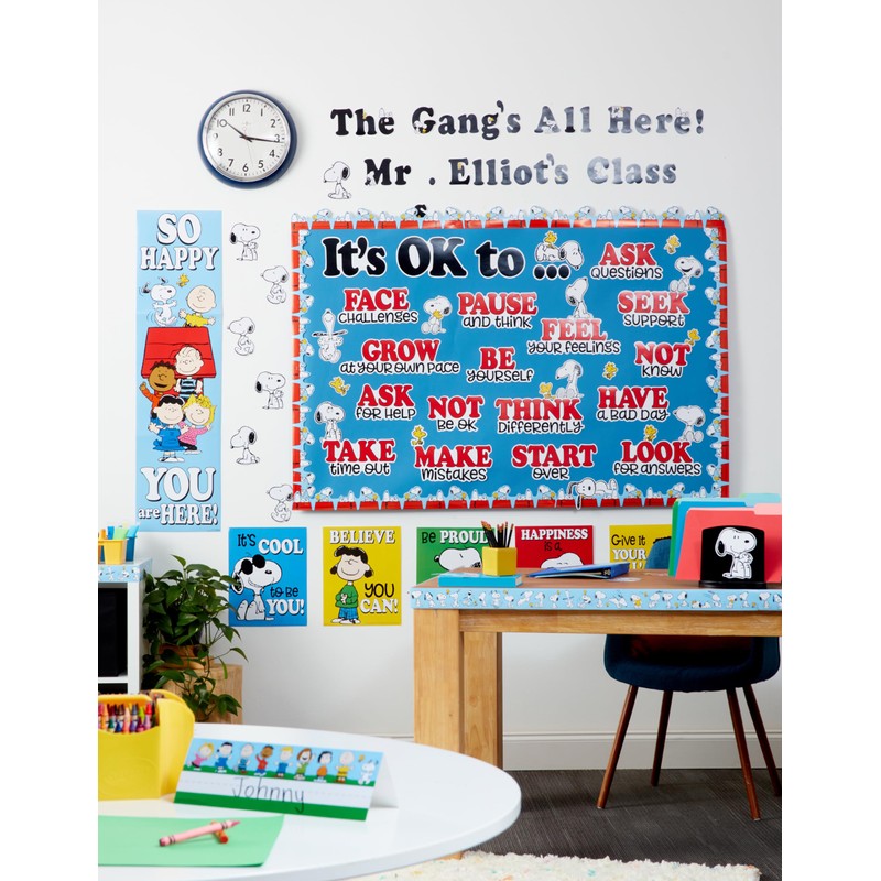 Eureka Peanuts Snoopy Paper Cut-Out Classroom Decorations for Teachers, 36