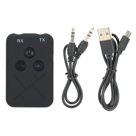 Wireless Audio Receiver Transmitter 2 In-1 3.5mm Free Drive Car System Black for Bluetooth 4.2