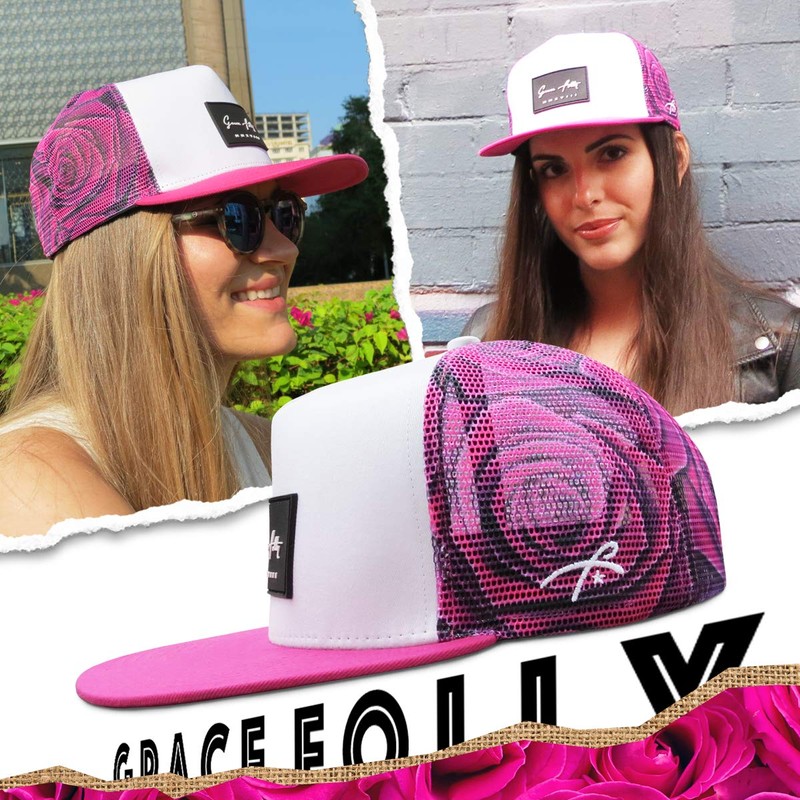 Grace Folly Trucker Hat for Men & Women. Snapback Mesh