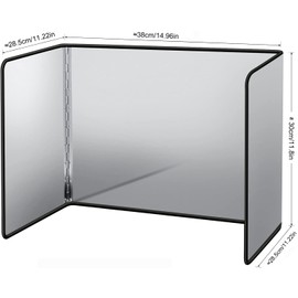 Splatter Guard for Frying Non-Stick 3 Sided Foldable Grease Splatter Screen Stainless Steel Backsplash Anti Splatter Shield Guard for Stove Screen Protector for Frying Stove Top Wall Easy to Clean - S