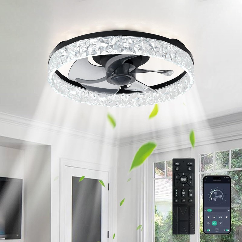 Depuley Ceiling Fans with Lights and Remote: 16" Modern Low