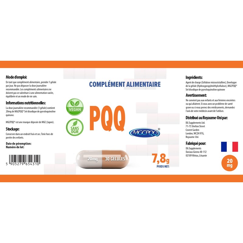 Hepatica PQQ (MGCPQQ) 20mg | 30 Vegan Capsules | High