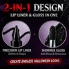 2-in-1 Black Liquid Lipstick & Lip Liner Pencil Kit for