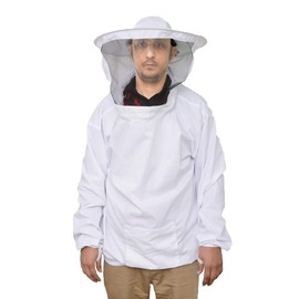 Forest Beekeeping Supply| Professional Beekeeper Jacket| Suit, Pull Over, Smock| with Veil, Thumb Elastic (Adult Medium- Jacket)