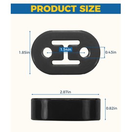 UBOG 2PCS Exhaust Hangers,2 Hole Exhaust Hanger,Car Accessories Muffler Hanger,Rubber Insulator Exhaust Hangers,Muffler Bracket Bushing Mount,Universal for Insulator Bracket for Car Truck SUV (Black)