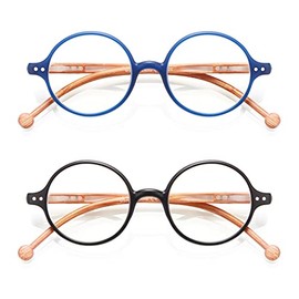 TISHUI Readers Women Men +2.00 Blue Light Blocking Reading Glasses Round Magnifying Cheaters Circular Lightweight Blue Ray Glasses