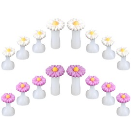 Hpmjz 16 pcs Daisy Toe Separators Silicone Flower Toe Spacers Cute Toes Dividers Pedicures Nail Art Tools for Women Men Straightening Overlapping Crooked Bunion Pads Soft Gel Foot Nail Salon Manicure