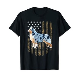 Camo American Flag Miniature American Shepherd 4th Of July T-Shirt for Women Kids Men