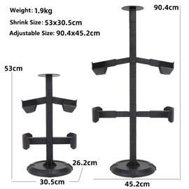 Zhongren Tactical Gear Stand Helmet Display Holder Store Tree Rack Organizer Adjustable for Military Training Vest Armor Breastplate(Black)