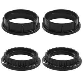 Hitefu 4 Pcs Bakelite Lamp Shade Adapter Rings, E26 Black Light Socket Collar Ring, Threaded Reducer for Lamp Shade 1-3/8 Inch (34mm)