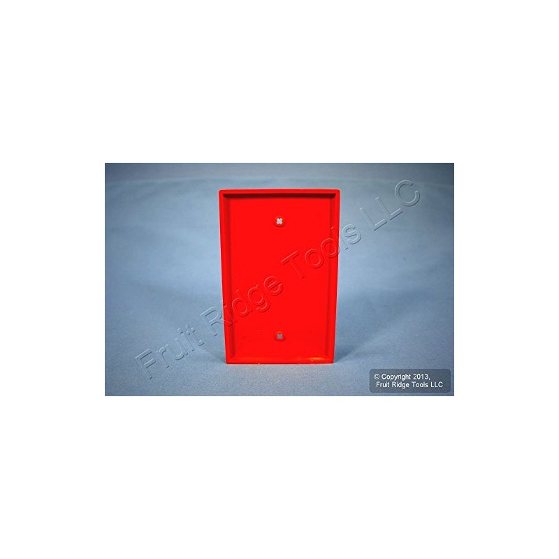 Leviton 1-Gang Blank Wallplate, Midway Size, PJ13-R, Red