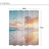 Cinbloo Beach Shower Curtain 60Wx72H Pink Blue Summer Ocean Coastal
