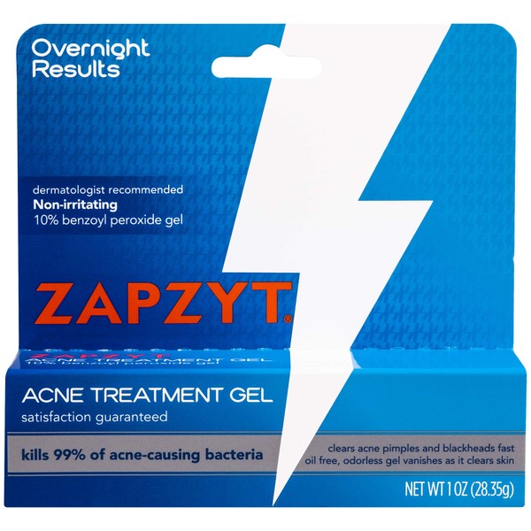 Zapzyt Maximum Strength 10% Benzoyl Peroxide Acne Treatment Gel 1 oz. (Pack of 4)