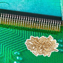 Yibuy 100x Copper and Gold-Plated Double Head Current Pogo Pin Connector Spring Needle 8 mm