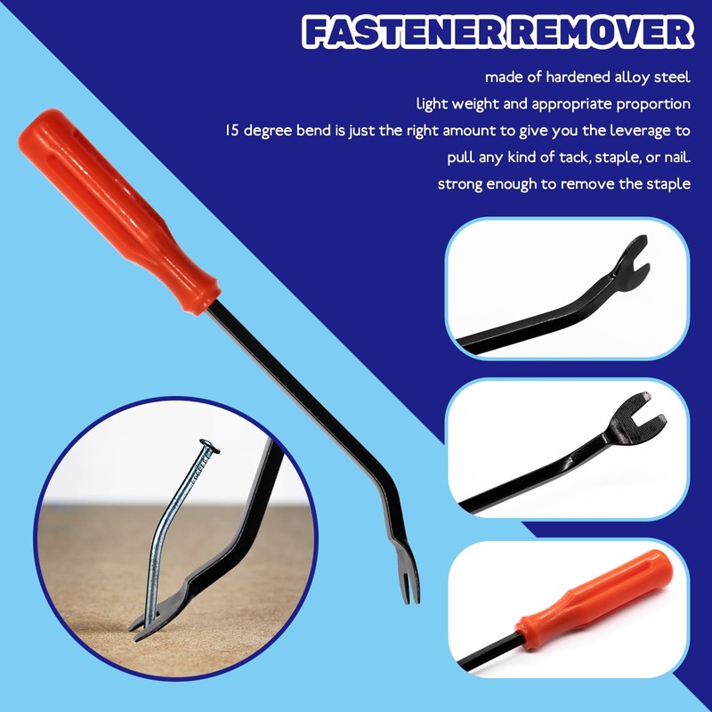 Waltool 5Pcs Upholstery Staple Remover Tool Set, Construction Carpet Remover,