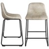 Rfiver Pu Faux Leather Bar Stools Set of 2, Industrial