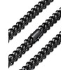 Black Stainless Steel Cuban Link Chain for Men 12mm 18Inch