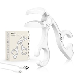 COPPA Electric Heated Eyelash Curler, EC-1 Precision Eyelash Curler without Side Frame with 65°C Heat & 2-in-1 Portable Eyelash Curler - No Pinching or Pulling for All Eyelash Shapes, White