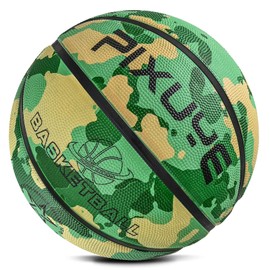 Jicsetk Basketball, Size 5, Size 7 Basket Ball, Mini Basketball Children, Outdoor Indoor Basketball for Children, Teenagers, Camouflage Green 7