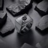 ELFASIO Keep Going Skull Rings for Mens, Square Signet Ring