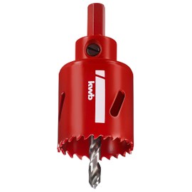 kwb HSS Bi-Metal Hole Saw, Diameter 40 mm, with Progressive Vario Teeth, High Precision, Hex Shank, 38 mm Cutting Depth and Pilot Drill