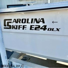 Unbranded Carolina Skiff E24 DLX Boat Yacht Replacement Decals 2PC Set Vinyl New 40” OEM