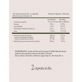 Maklen NAD - NAD + Omega 3 - Suplemento Premium, Antioxidante Celular - 60 Softgels de 1,300 mg