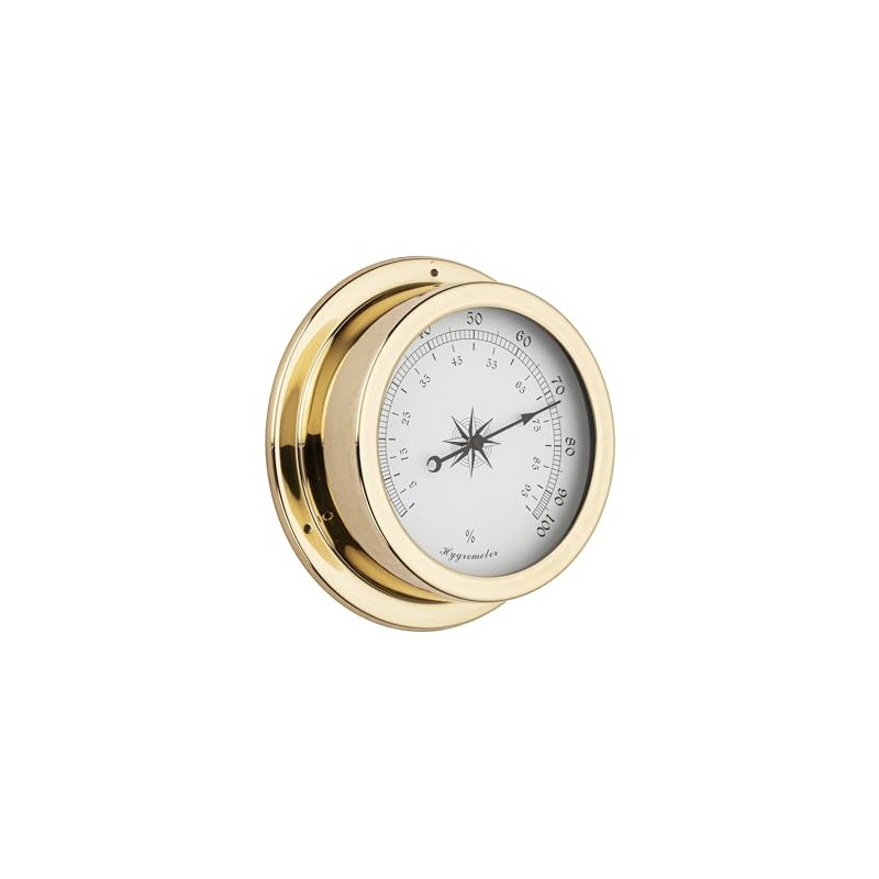 NKlaus Brass Hygrometer, 14.5 x 10 x 4.2 cm -