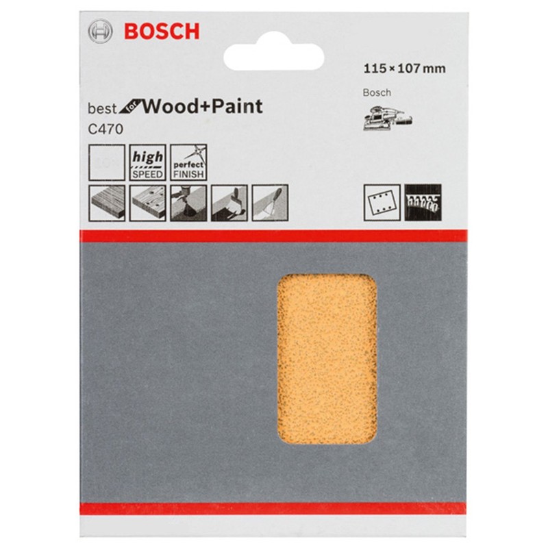 Bosch 2608607457 Wood Top Velcro 6 hole115x107 G80, 115 x