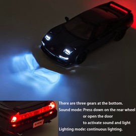 ERBADIHAGO Toy Cars Compatible for 1990 NSX NA1 1/32 Metal Model Car Pull Back Car Toys with Light and Sound Toys Car Collectible Model for Children Age 3 + Year Old (Black)