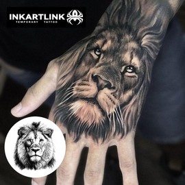 INKARTLINK Tattoo Tech, 2 Sheets Large Semi Permanent Tattoo, Temporary Tattoos, Last 1-2 Weeks, Waterproof, Realistic Look, No Adhesive, No Reflection (animal man) 336