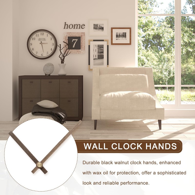sourcing map 5 Set Wooden Clock Hands Only,Walnut Wood Clock