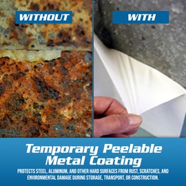 Strippable Coatings MetalProtect 5201 - Heavy Duty Anti-Corrosion Protective Peelable Coating for Metal Storing, Handling, and Shipping - UV & Rust Protectant Temporary Liquid Masking Film (1 Gal)