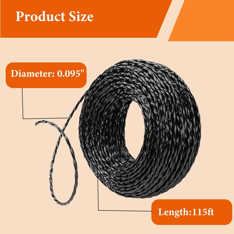 Dxyue Universal 115ft 0.095" Trimmer Line for Echo String Trimmers,