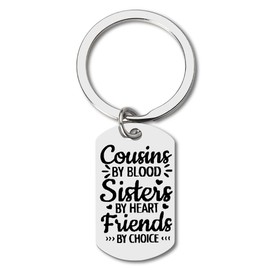 Best Cousins Ever Keychain for Women Girls Big Little Cousin Birthday Gifts for Cousin Female Gifts for Sister Sibling Gift for Teen Girls Cousin By Blood Sister By Heart Friend By Choice Key Chains