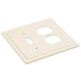 Henne Bery Modern Edge Decorative Wall Plate Switch Plate Outlet Cover, Durable Solid Zinc Alloy (Toggle/Duplex, Light Almond)