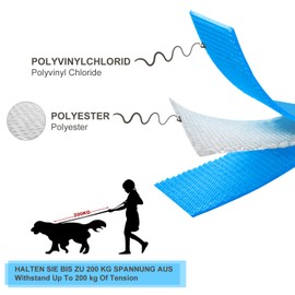 Toozey Recall Lead for Dogs, 3 m / 5 m / 7 m / 10 m / 15 m / 20 m, with Hand Loop and Mesh Pocket, Waterproof Training Lead for Large to Small Dogs, Robust Dog Lead, Blue