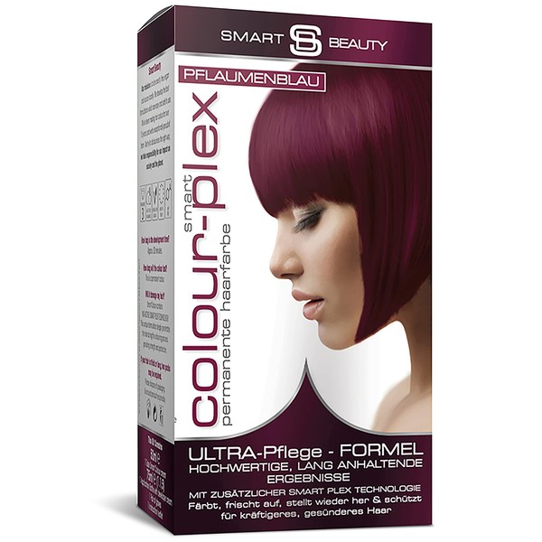 Smart Beauty Plum Blue Permanent Hair Colour in Salon Quality without PPD Vegan Formula, Cruelty Free, with Smart Plex Anti-Hair Breakage Technology for Protection and Strengthening Hair